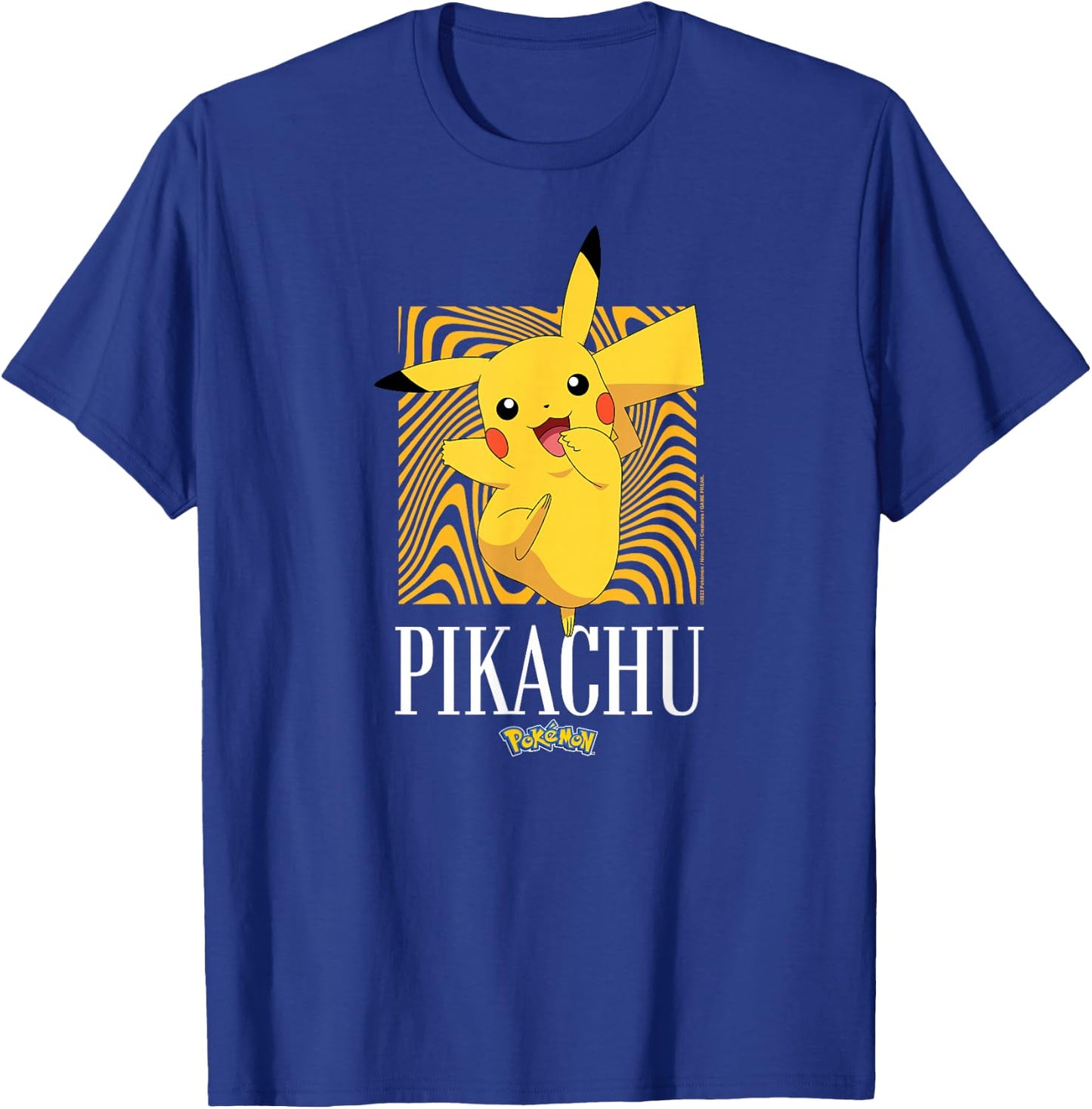 Pokémon - Pikachu Abstract Background T-Shirt - T-Shirt | Royal