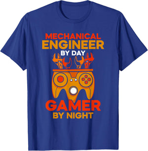 Mechanical Engineer By Day Gamer By Night Mechanical Engineering T-Shirt - T-Shirt | Royal