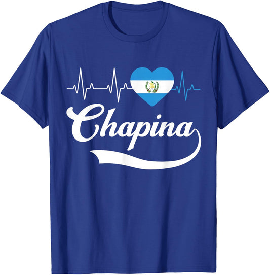 Guatemalan Flag Girl Women Guatemala Chapina Camiseta Slang T-Shirt - T-Shirt | Royal