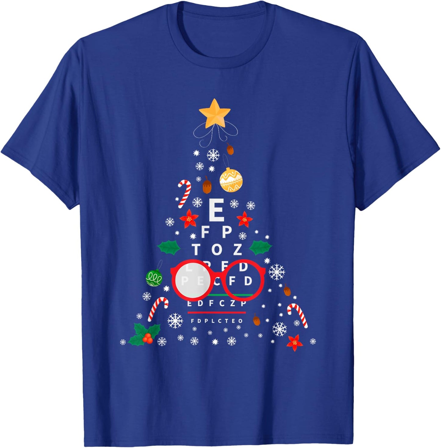Christmas Tree Optician Optometrist | Merry Xmas New Year T-Shirt - T-Shirt | Royal