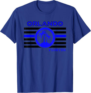 Orlando Cop Florida Police Sheriff Thin Blue Line USA Flag T-Shirt - T-Shirt | Royal