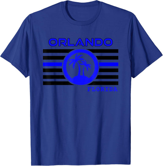 Orlando Cop Florida Police Sheriff Thin Blue Line USA Flag T-Shirt - T-Shirt | Royal