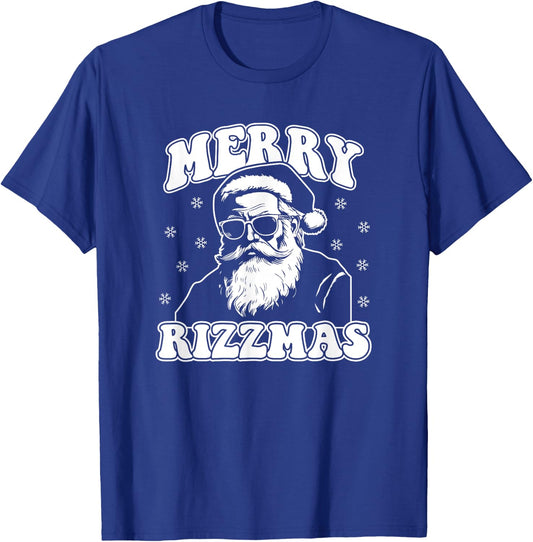 Merry Rizzmas Funny Christmas Rizz Santa Claus Rizzler T-Shirt - T-Shirt | Royal