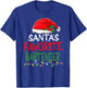 Santa's Favorite Bartender Christmas Santa Claus tree lights T-Shirt - T-Shirt | Royal
