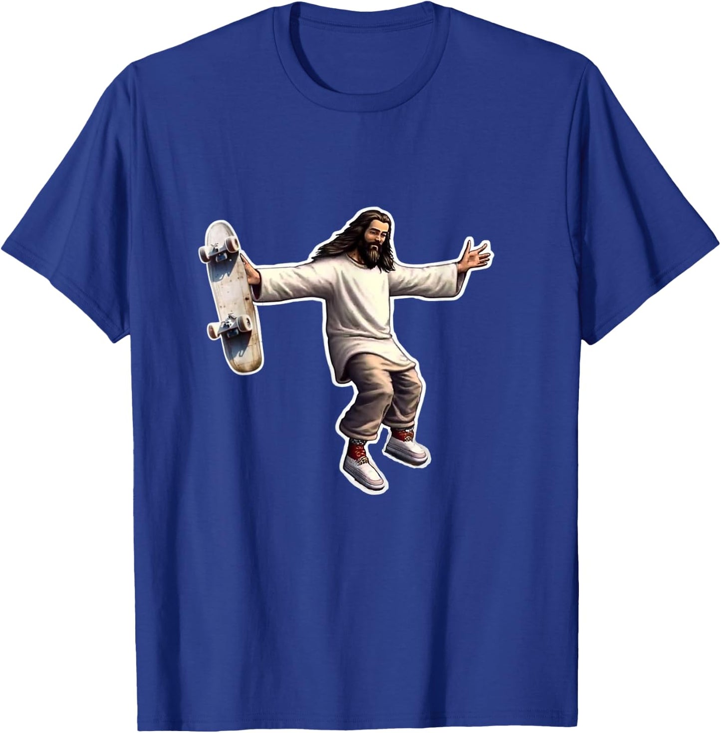 Steezus Christ Shredding Skateboard Trending Meme T-Shirt - T-Shirt | Royal