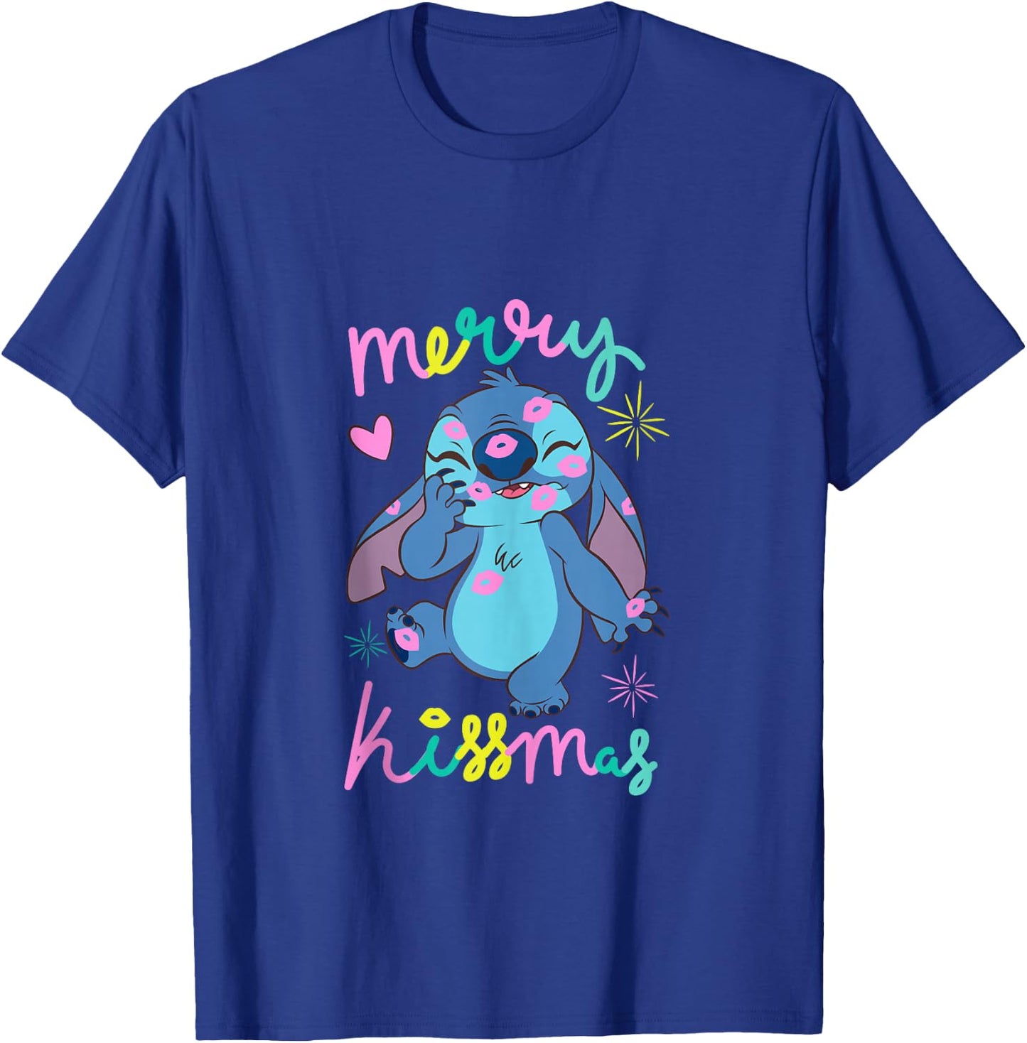 Disney Lilo & Stitch Christmas Merry Kissmas Stitch Logo T-Shirt - T-Shirt | Royal