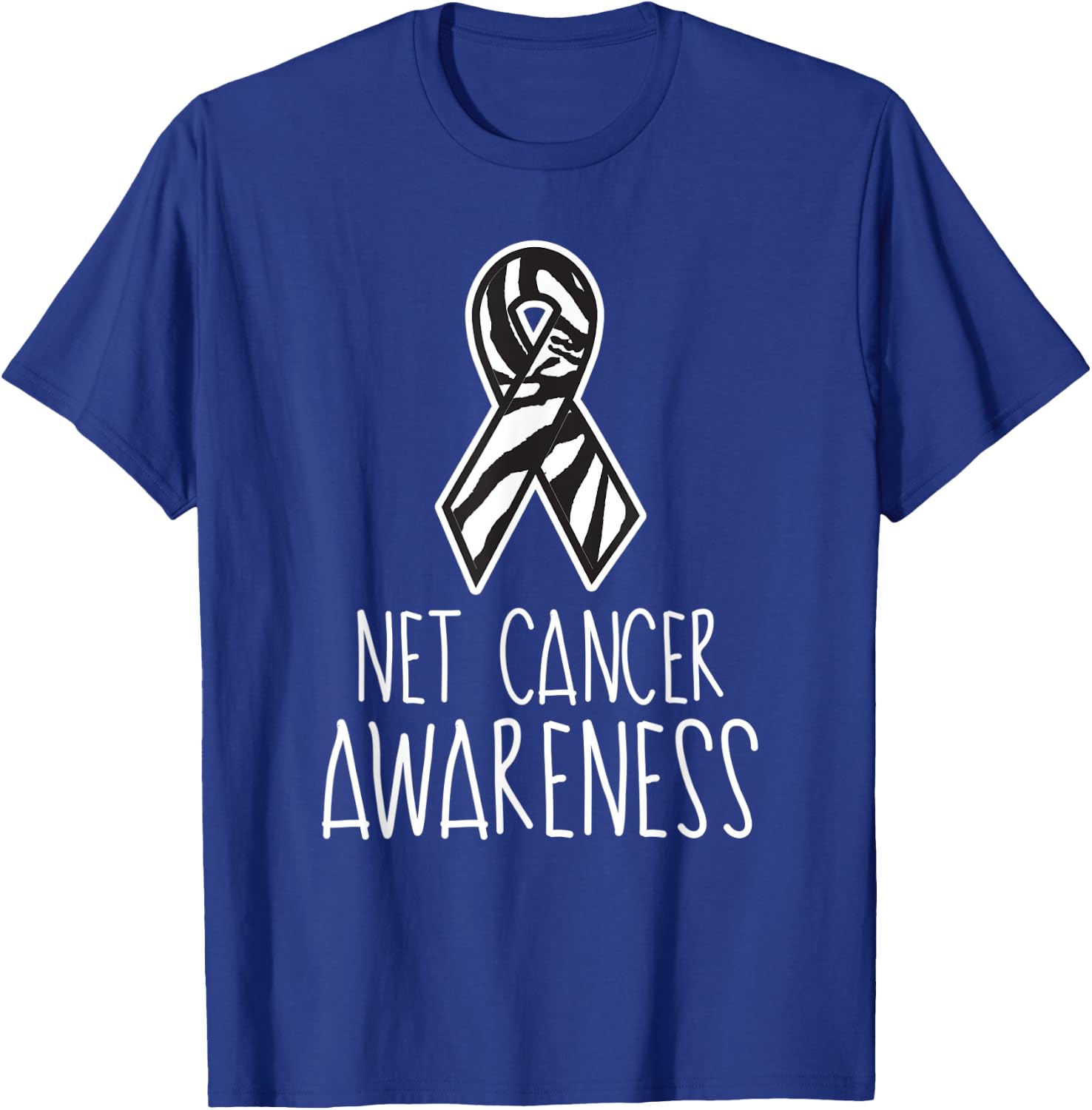 NET Neuroendocrine Cancer Awareness Zebra Ribbon Walk Group T-Shirt - T-Shirt | Royal