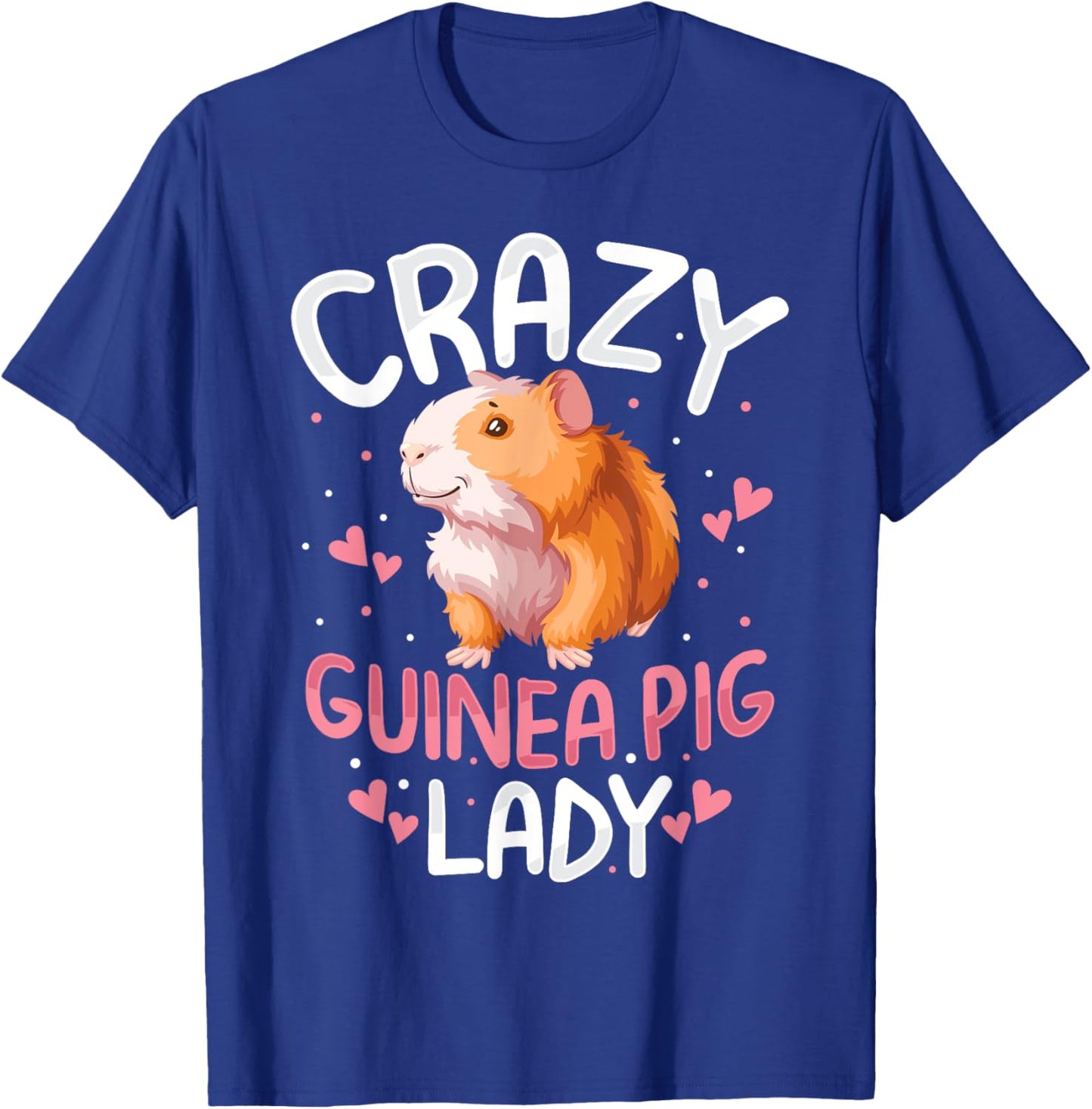 Crazy Guinea Pig Lady Women Girl Kid Funny Guinea Pig Lover T-Shirt - T-Shirt | Royal