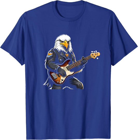 Eagle playing Electric Guitar, Eagle Guitarist T-Shirt - T-Shirt | Royal