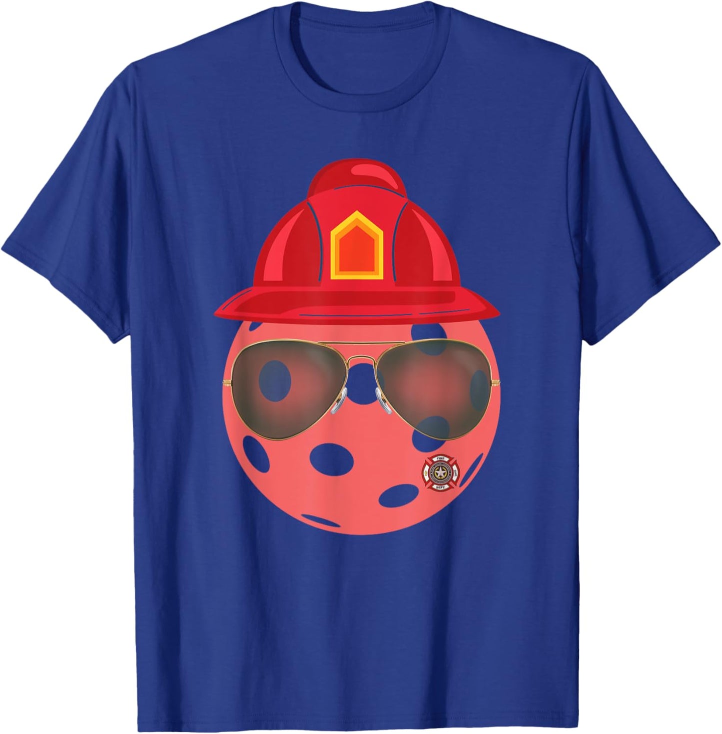 Funny Firefighter Fireman Pickleball Lover Player Coach T-Shirt - T-Shirt | Royal