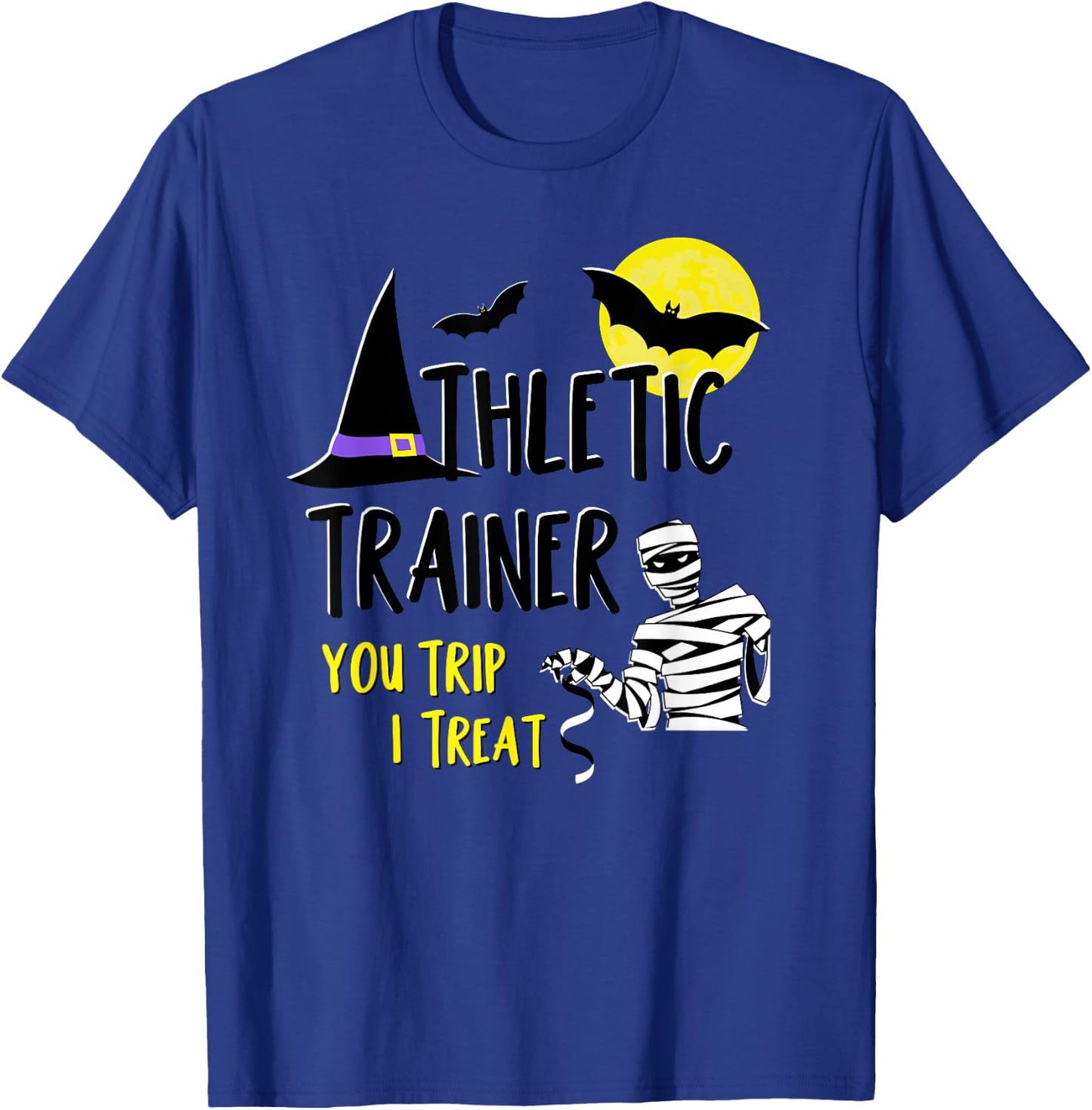 Certified Athletic Trainer AT Grad Student Designs Athletic Trainer Halloween AT Athletic Training Cool Costume T-Shirt - T-Shirt | Royal