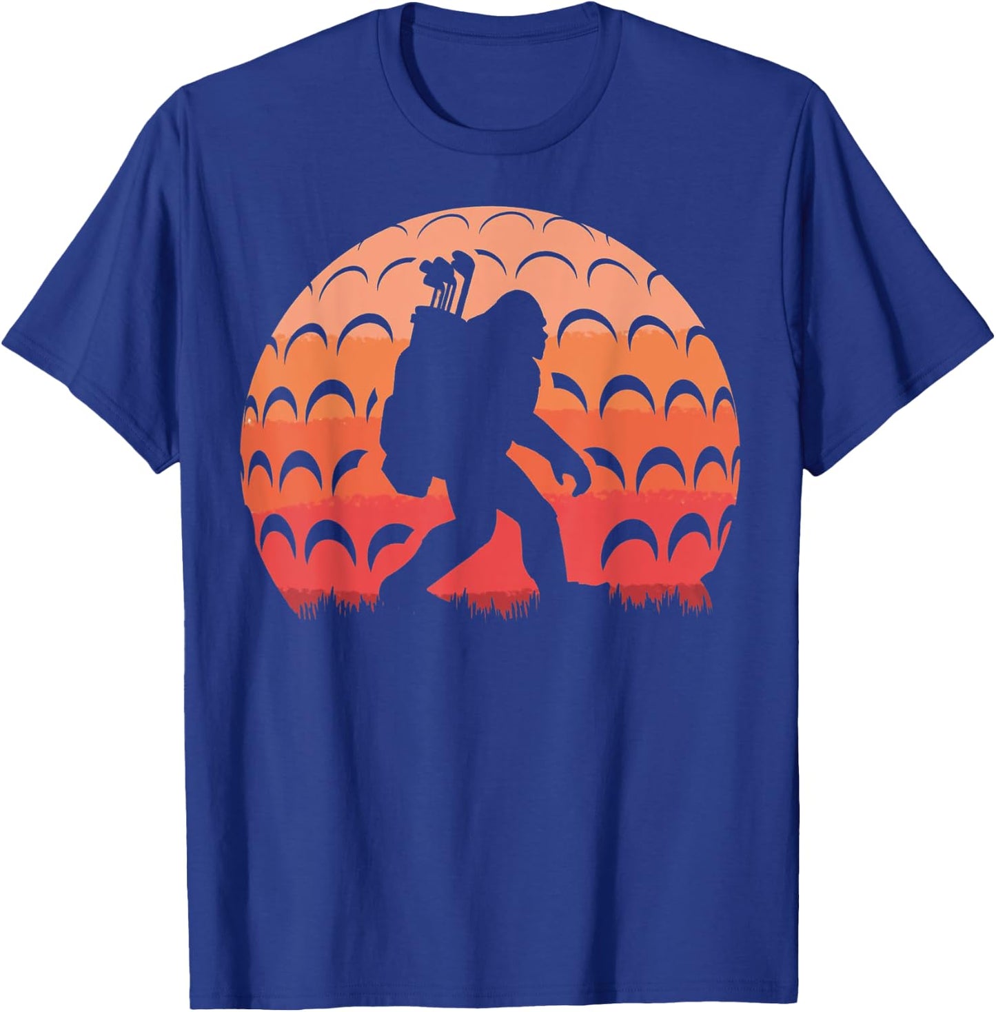 Vintage Retro Bigfoot Golf Golfer Sasquatch T-Shirt - T-Shirt | Royal