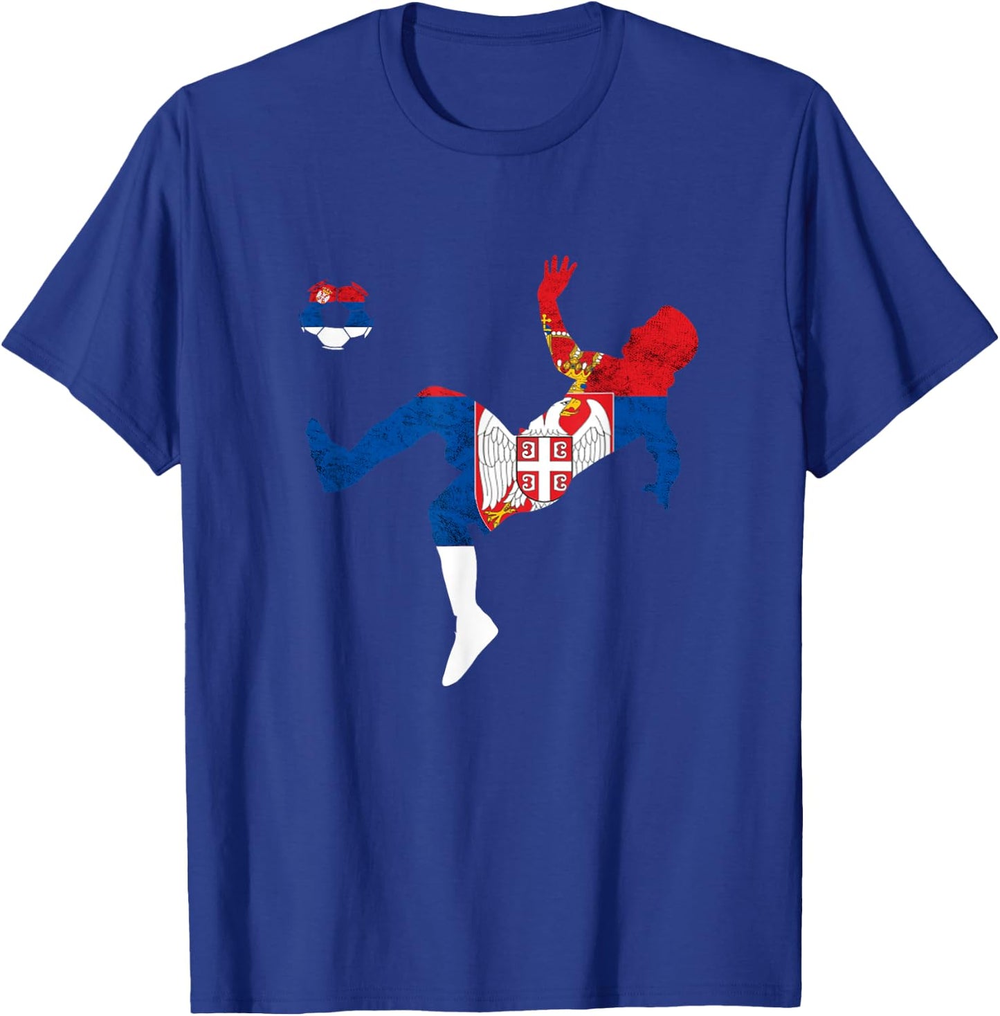 Serbia Flag Emblem Serbian Soccer Player Serbian Pride T-Shirt - T-Shirt | Royal