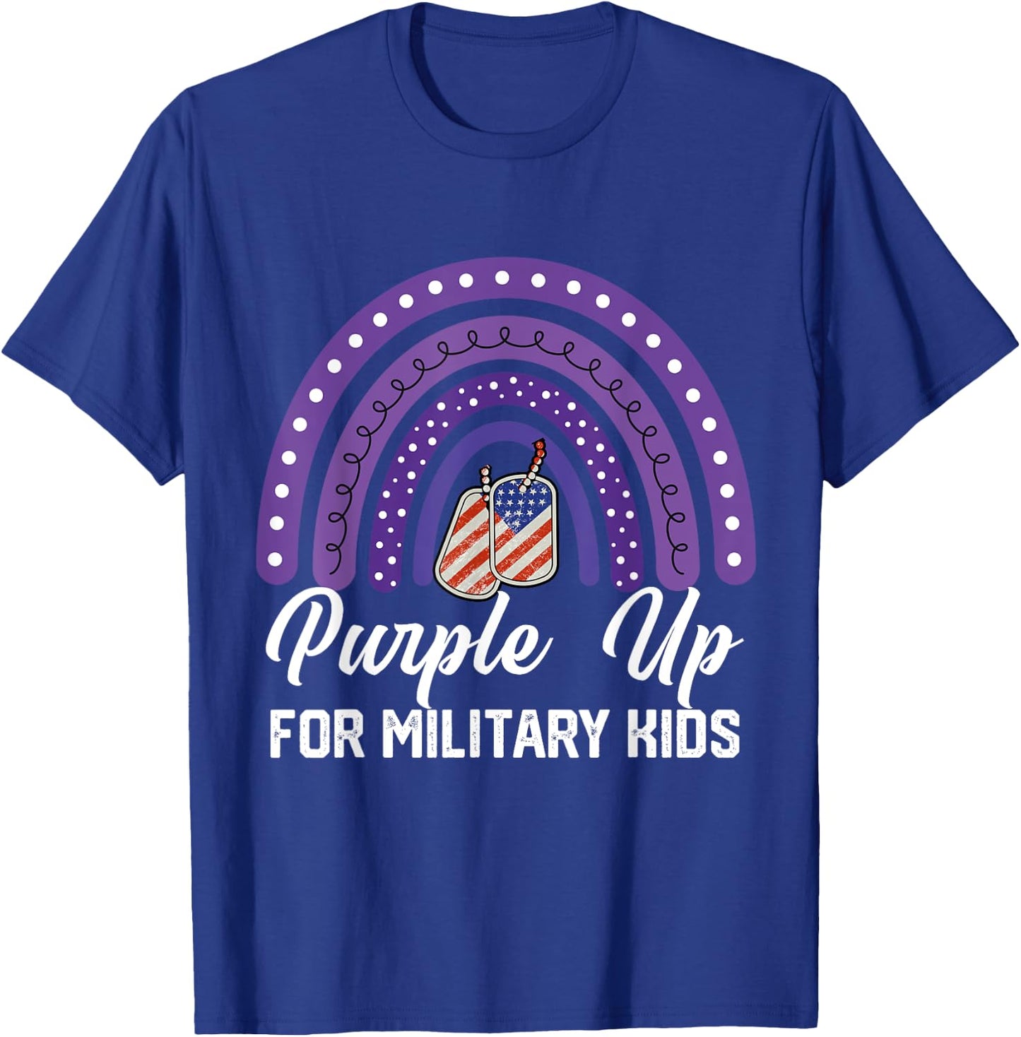 Purple up for Military Kids Rainbow T-Shirt - T-Shirt | Royal