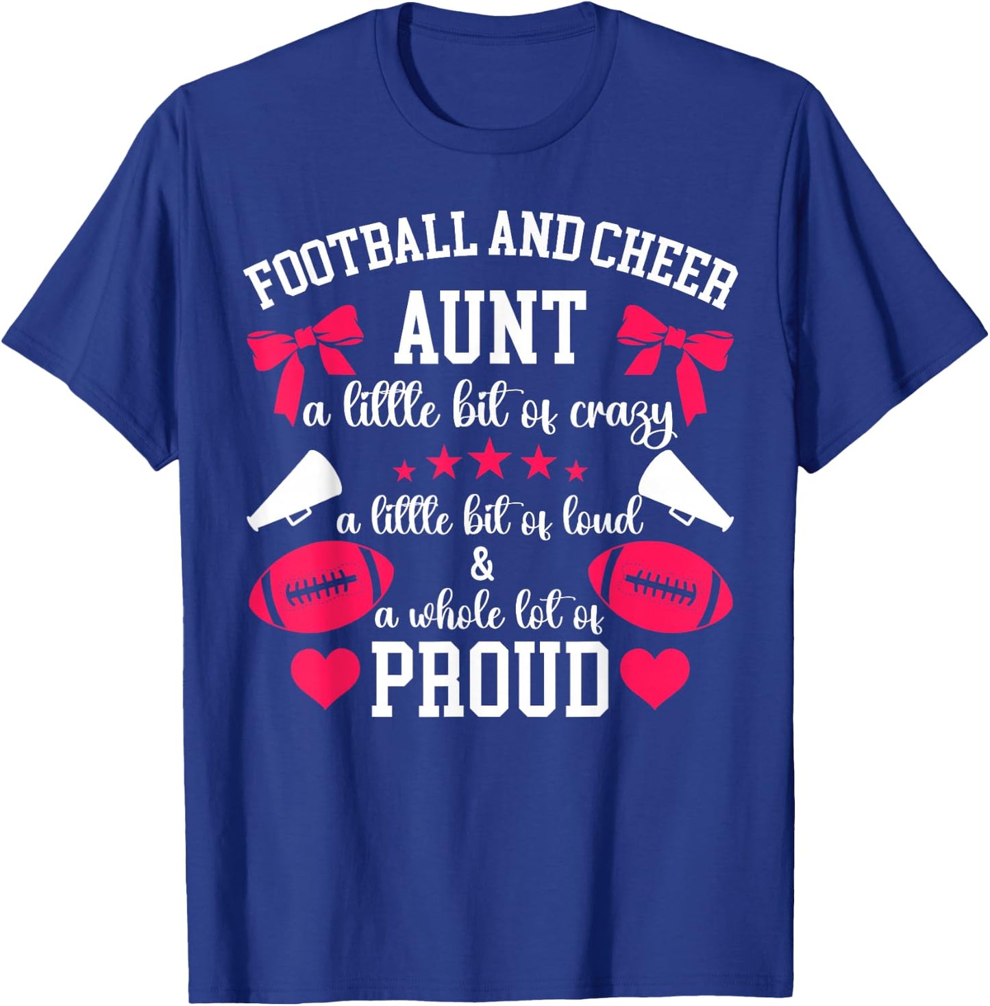 Football And Cheer Aunt Proud Football & Cheer Auntie T-Shirt - T-Shirt | Royal