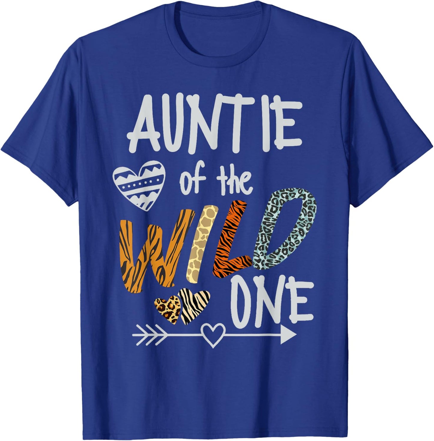 Auntie of The Wild One Animal Safari 1st Birthday Theme T-Shirt - T-Shirt | Royal