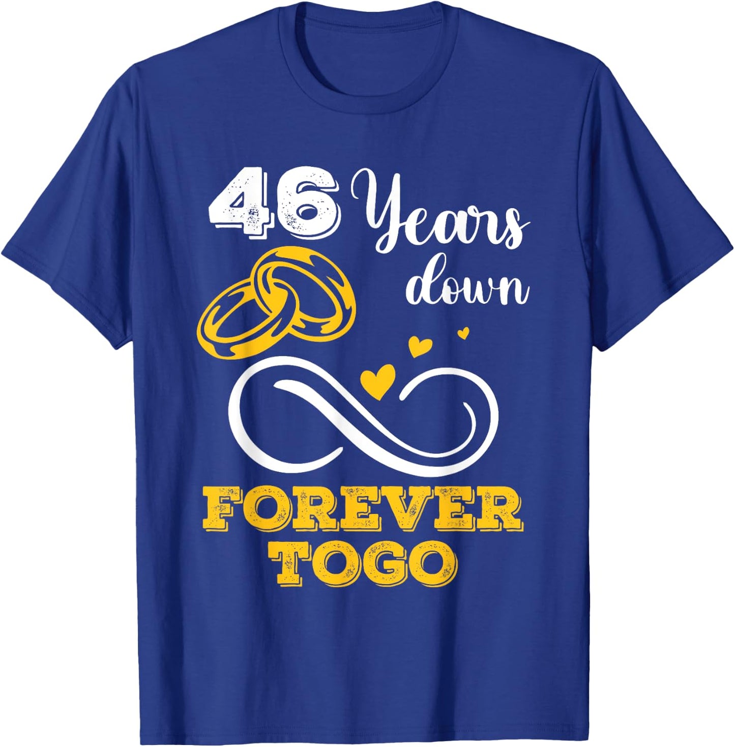 46 Years Down Forever to Go 46th Wedding Anniversary Couple T-Shirt - T-Shirt | Royal