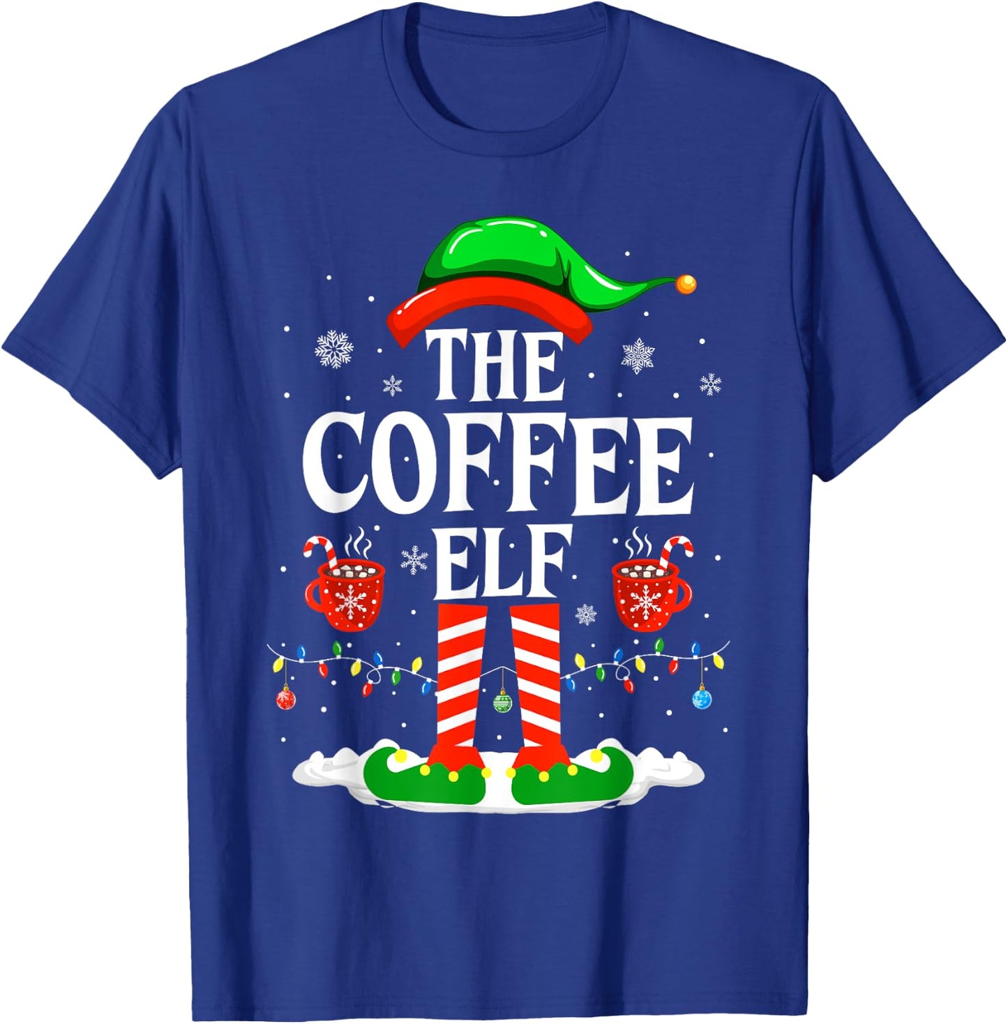 The Coffee Elf Funny Family Matching Christmas Coffee T-Shirt - T-Shirt | Royal