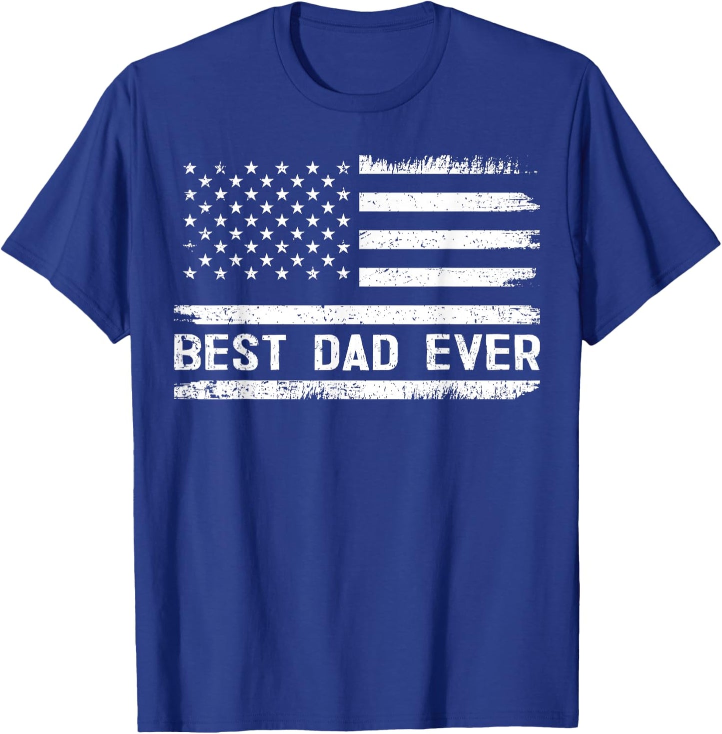 Best Dad Ever with US American Flag Gifts Fathers Day Dad T-Shirt - T-Shirt | Royal