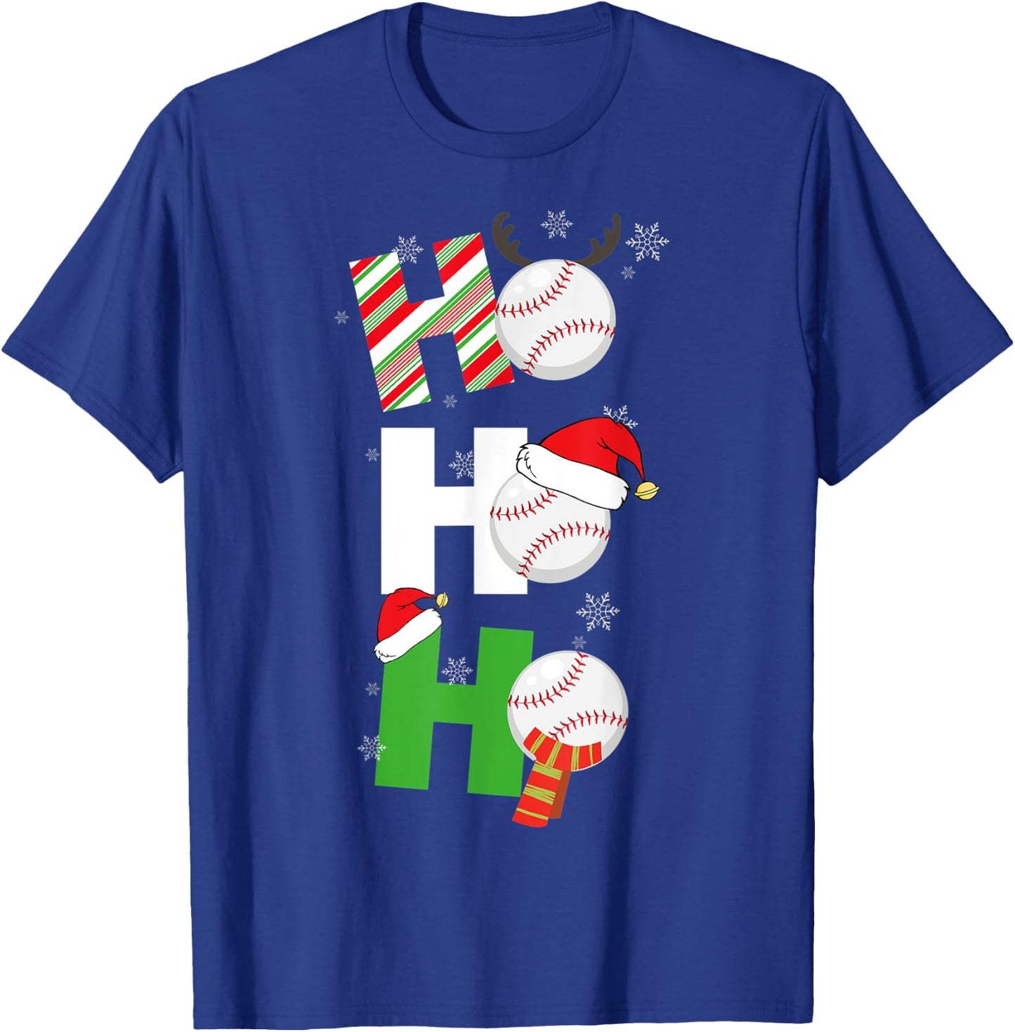 Funny Christmas Baseball Pajamas Player Matching Team T-Shirt - T-Shirt | Royal
