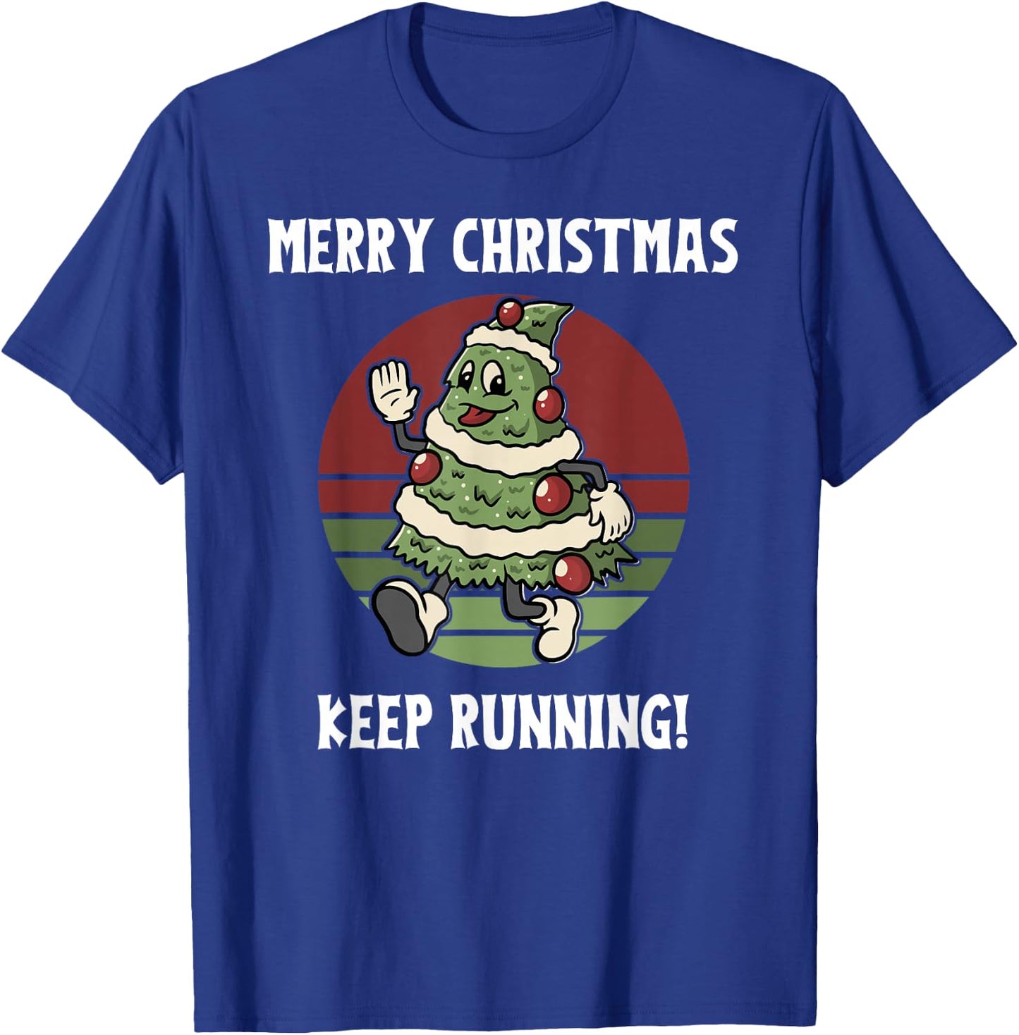 Running Christmas Tree For Runners Who Love Santa Runs T-Shirt - T-Shirt | Royal