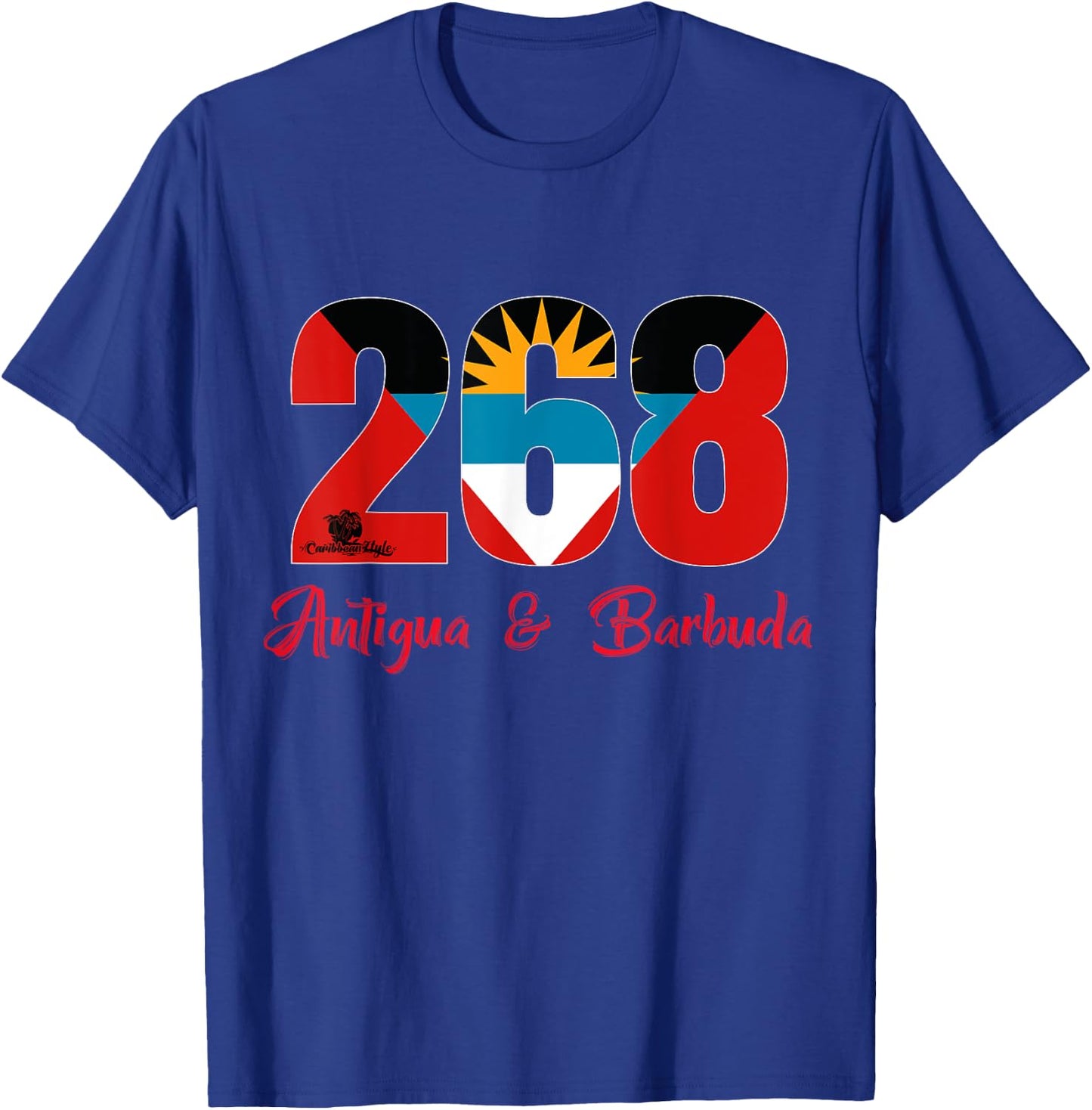 Antigua and Barbuda Caribbean 268 Area Code CaribbeanZtyle T-Shirt - T-Shirt | Royal