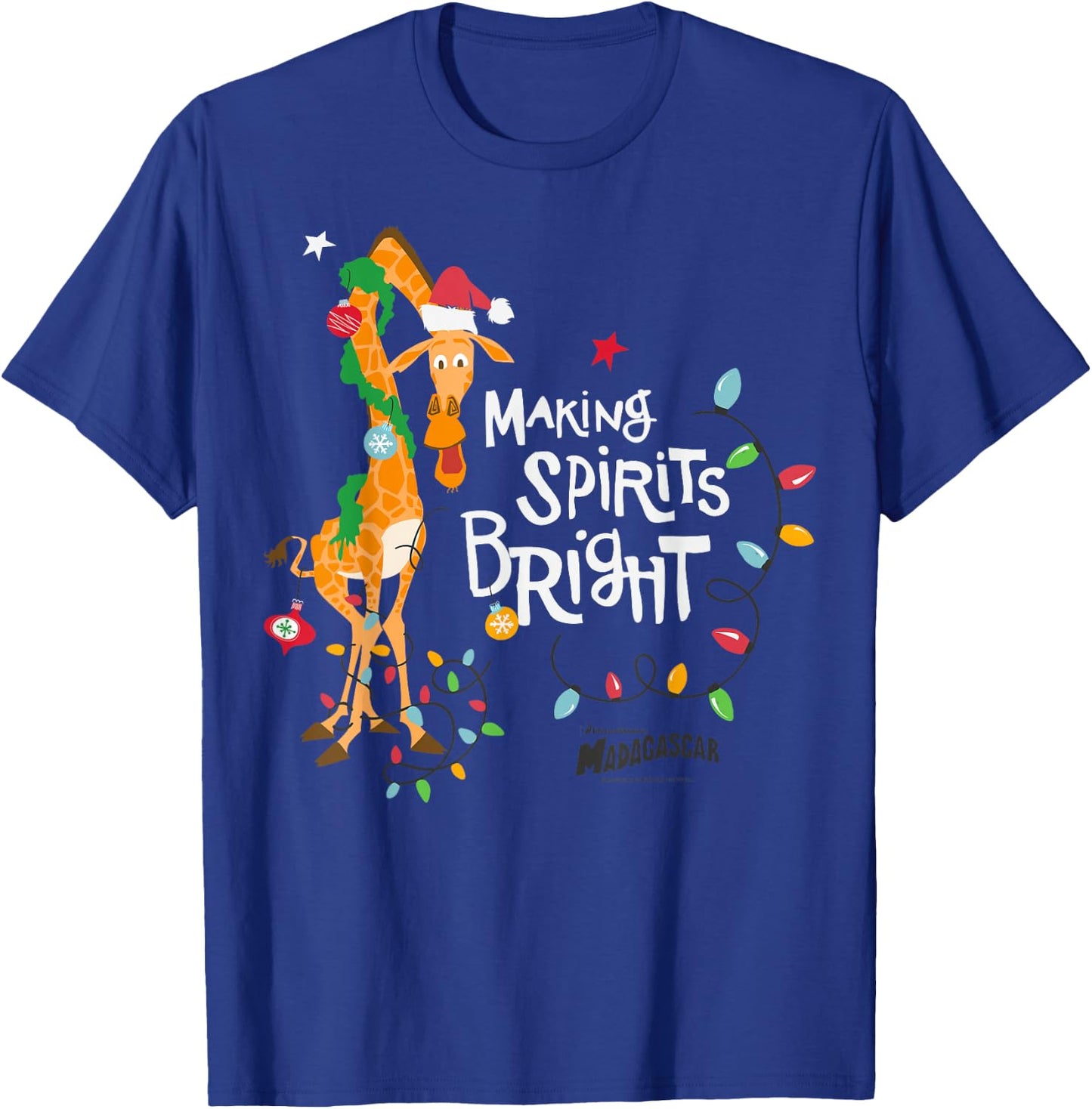 DreamWorks Madagascar Holiday Melman Making Spirits Bright T-Shirt - T-Shirt | Royal