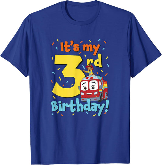 Disney Firebuds It's My 3rd Birthday! Flash & Bo Celebration T-Shirt - T-Shirt | Royal