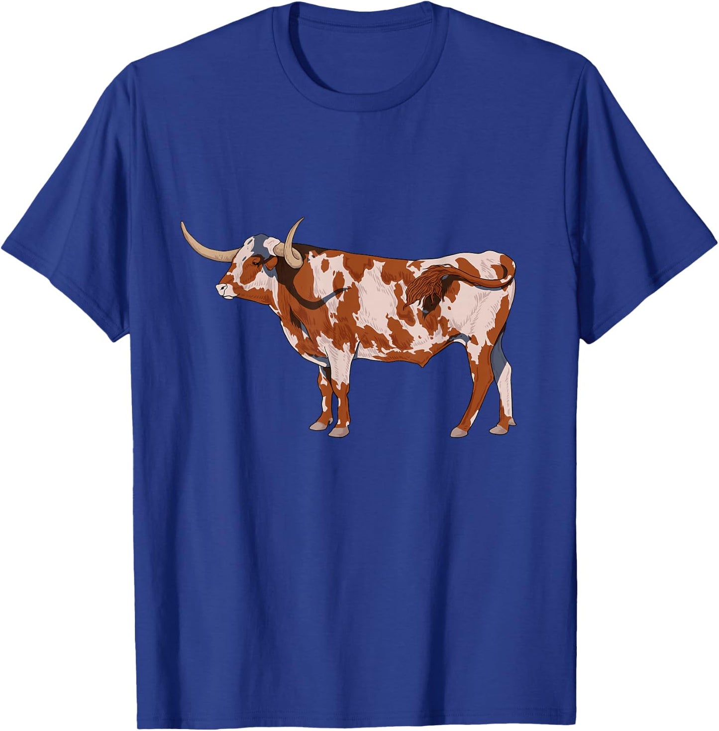 Drawing of a Longhorn Beef T-Shirt - T-Shirt | Royal