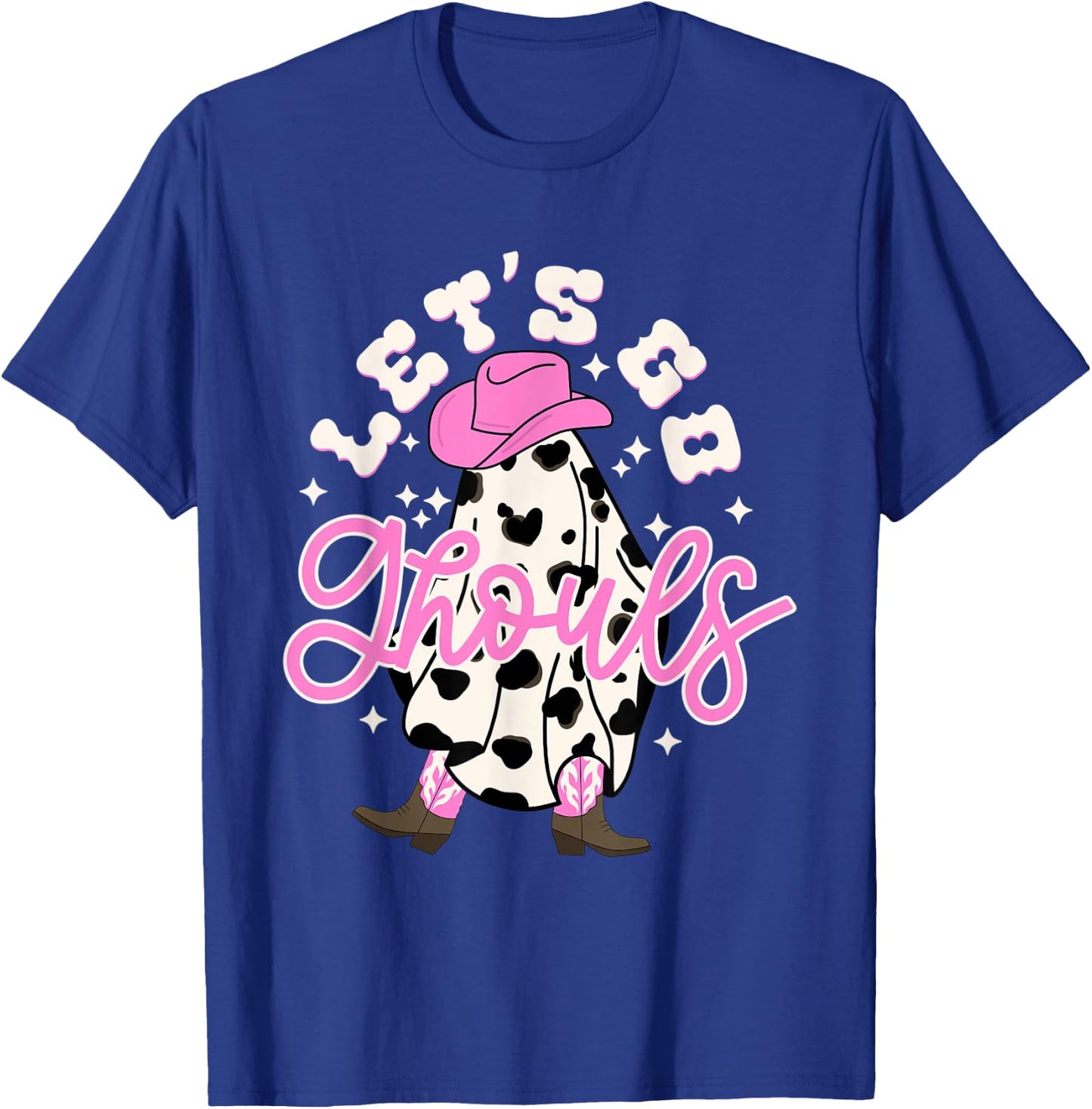 Let's Go Ghouls Cowgirl Western Spooky Halloween Cute Retro T-Shirt - T-Shirt | Royal