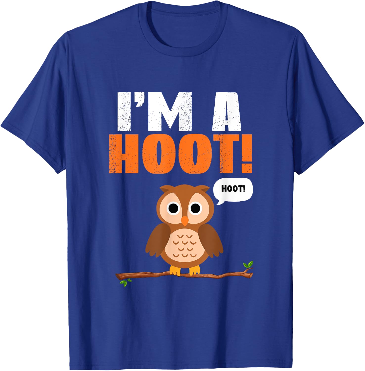 Cor Designs Kids -Adults Hooting Owl T-Shirt - T-Shirt | Royal
