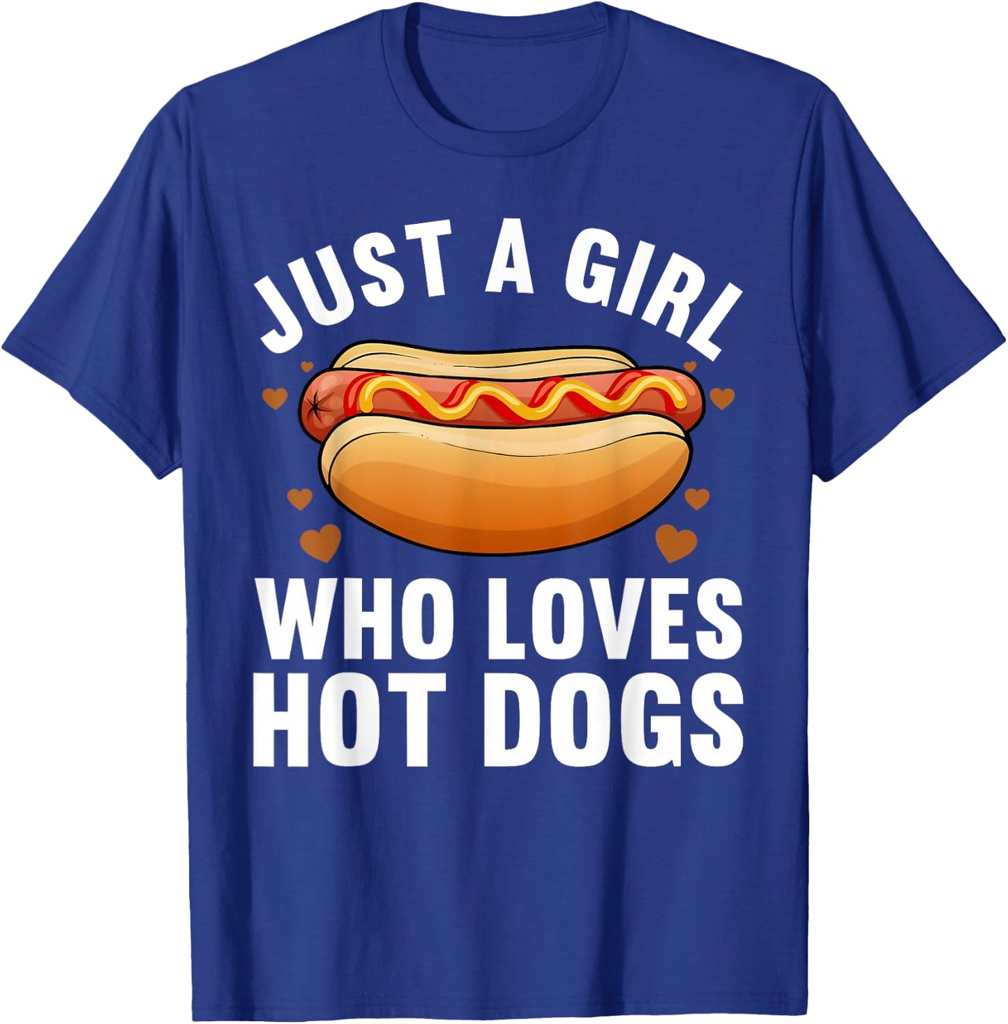 Funny Hot Dog Design Girls Food Hotdog Lovers T-Shirt - T-Shirt | Royal