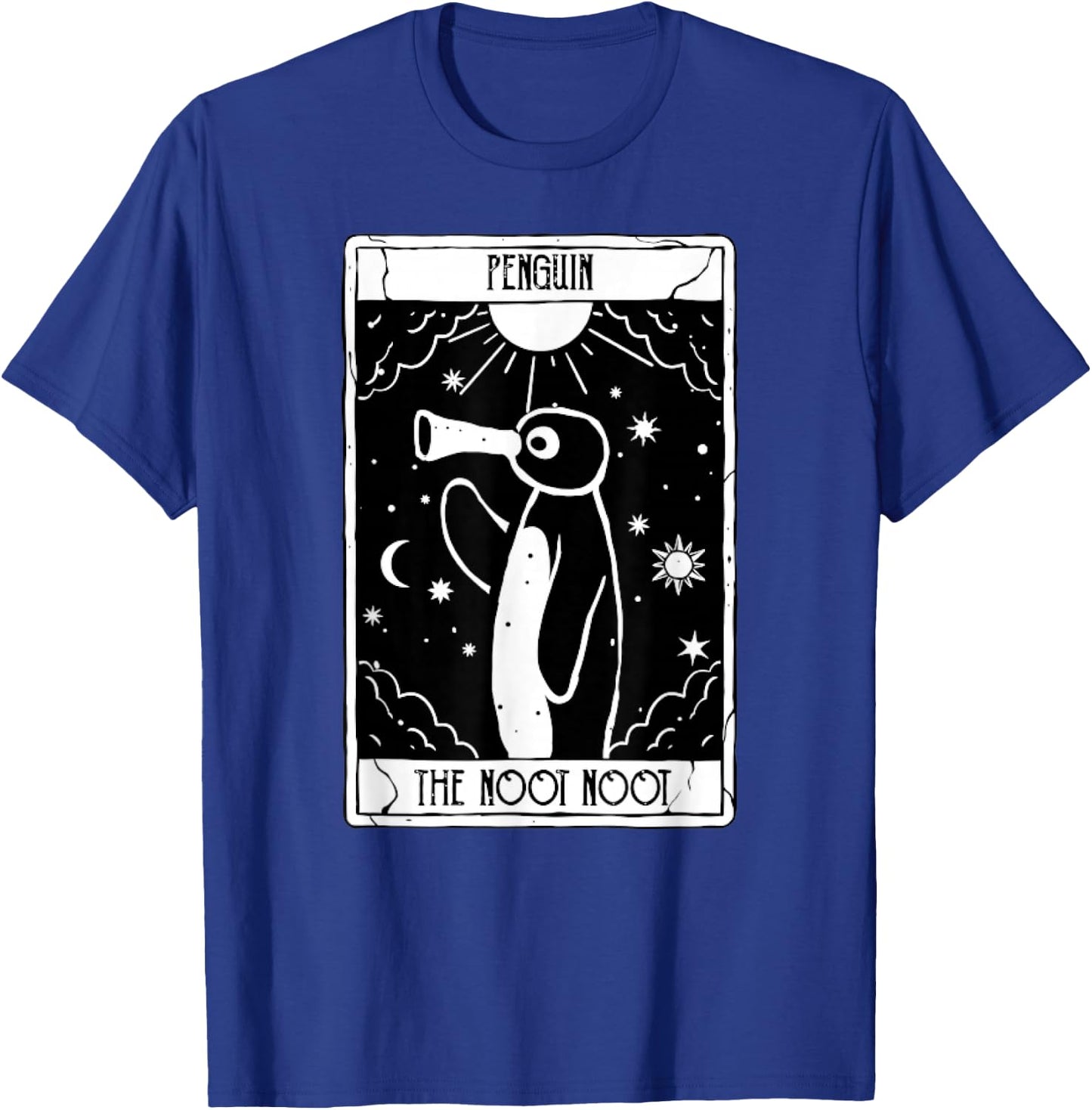 Noot Funny Penguin Tarot Vintage Distressed T-Shirt - T-Shirt | Royal
