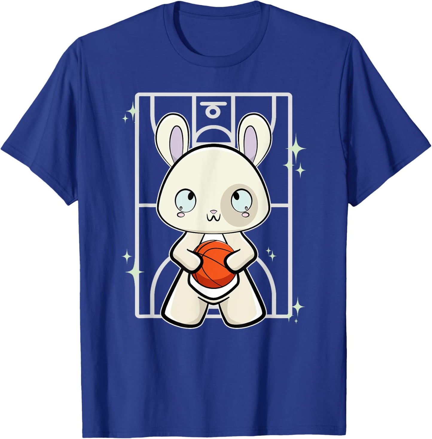 Rabbit With Basketball T-Shirt - T-Shirt | Royal