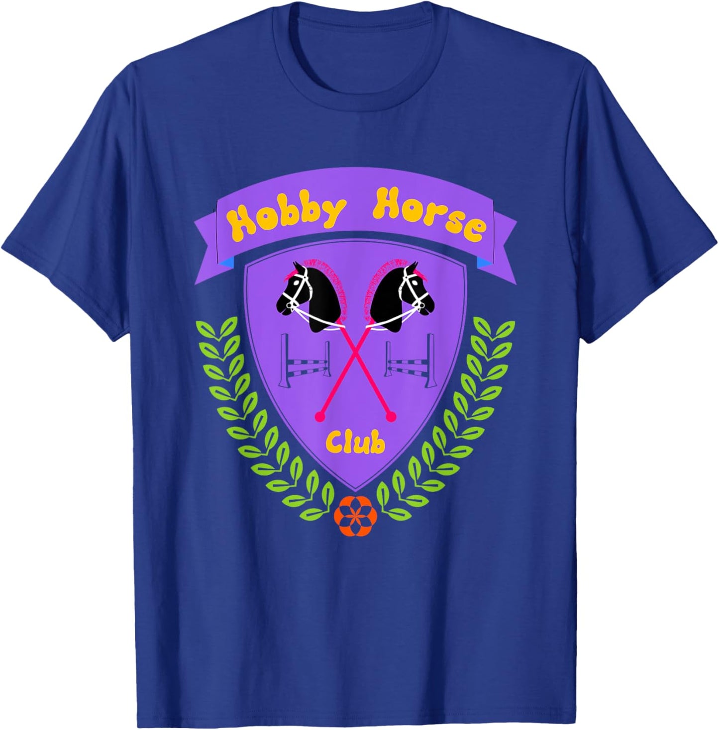 Hobby Horse Hobby Horsing with Horse and Jumping Obstacle T-Shirt - T-Shirt | Royal