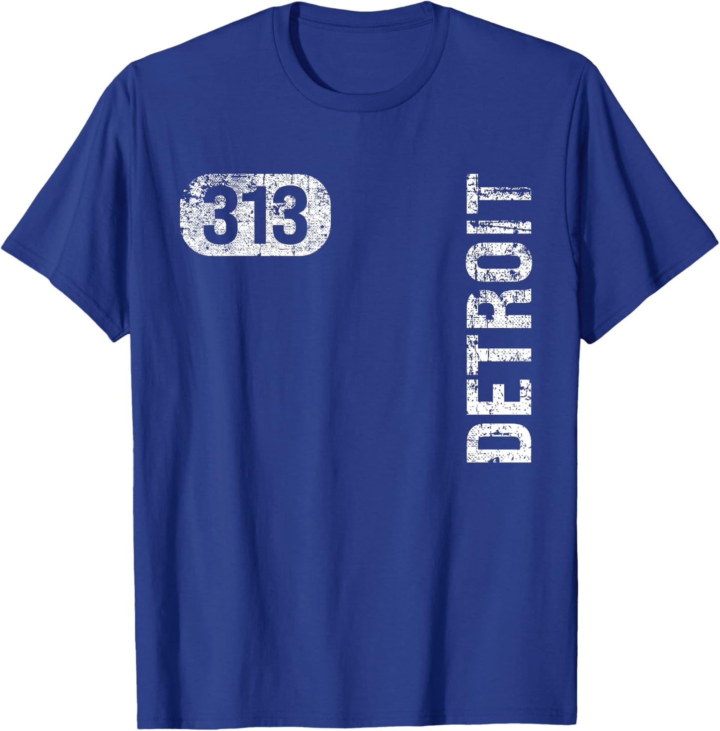 MI Hometown Love Retro Souvenir Apparel Detroit Michigan 313 Area Code Vintage Retro -Adult Black Small Classic Fit Short Sleeve T-Shirt - T-Shirt | Royal