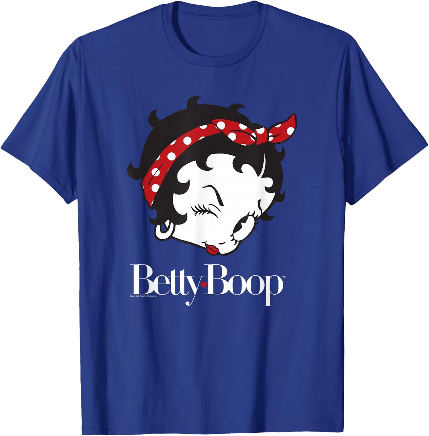 Betty Boop Vintage Big Head Wink Bandana T-Shirt - T-Shirt | Royal
