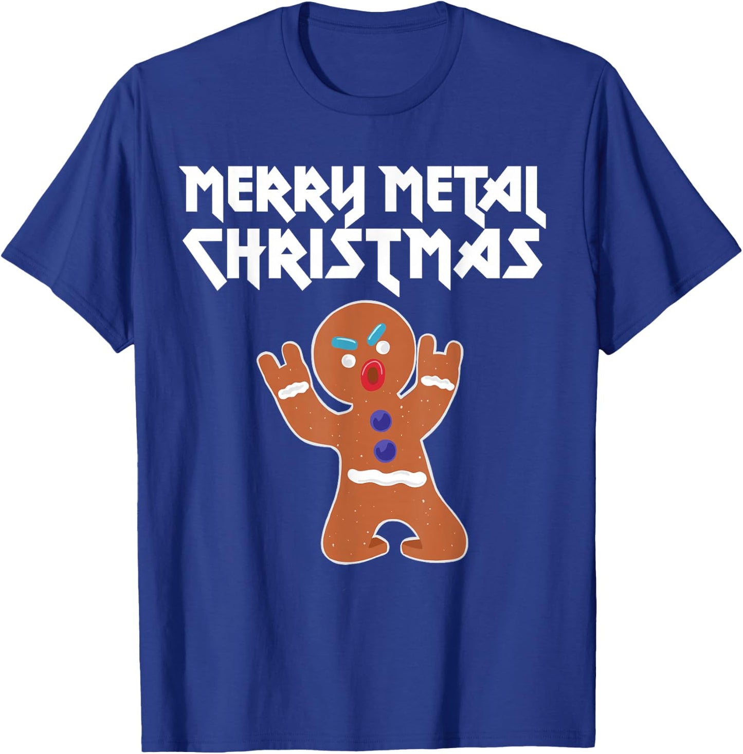 Metal Christmas funny Metal Gingerbread Man T-Shirt - T-Shirt | Royal