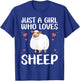 Cool Sheep Girls Kids Love Lamb Sheep Lover Farmer T-Shirt - T-Shirt | Royal