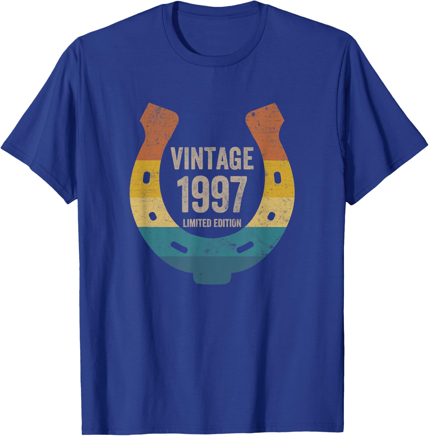 Vintage Horseshoe 1997 Limited Edition 25 Years Old Birthday T-Shirt - T-Shirt | Royal