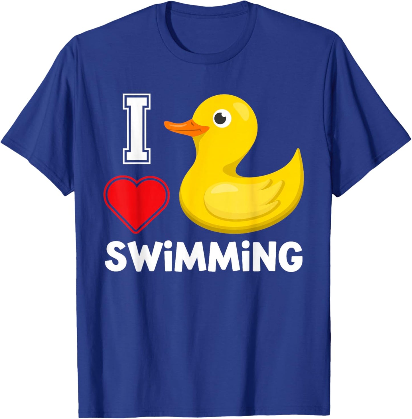 Swim Shirts For Boys Girls, Funny I Love Swimming Duck T-Shirt - T-Shirt | Royal
