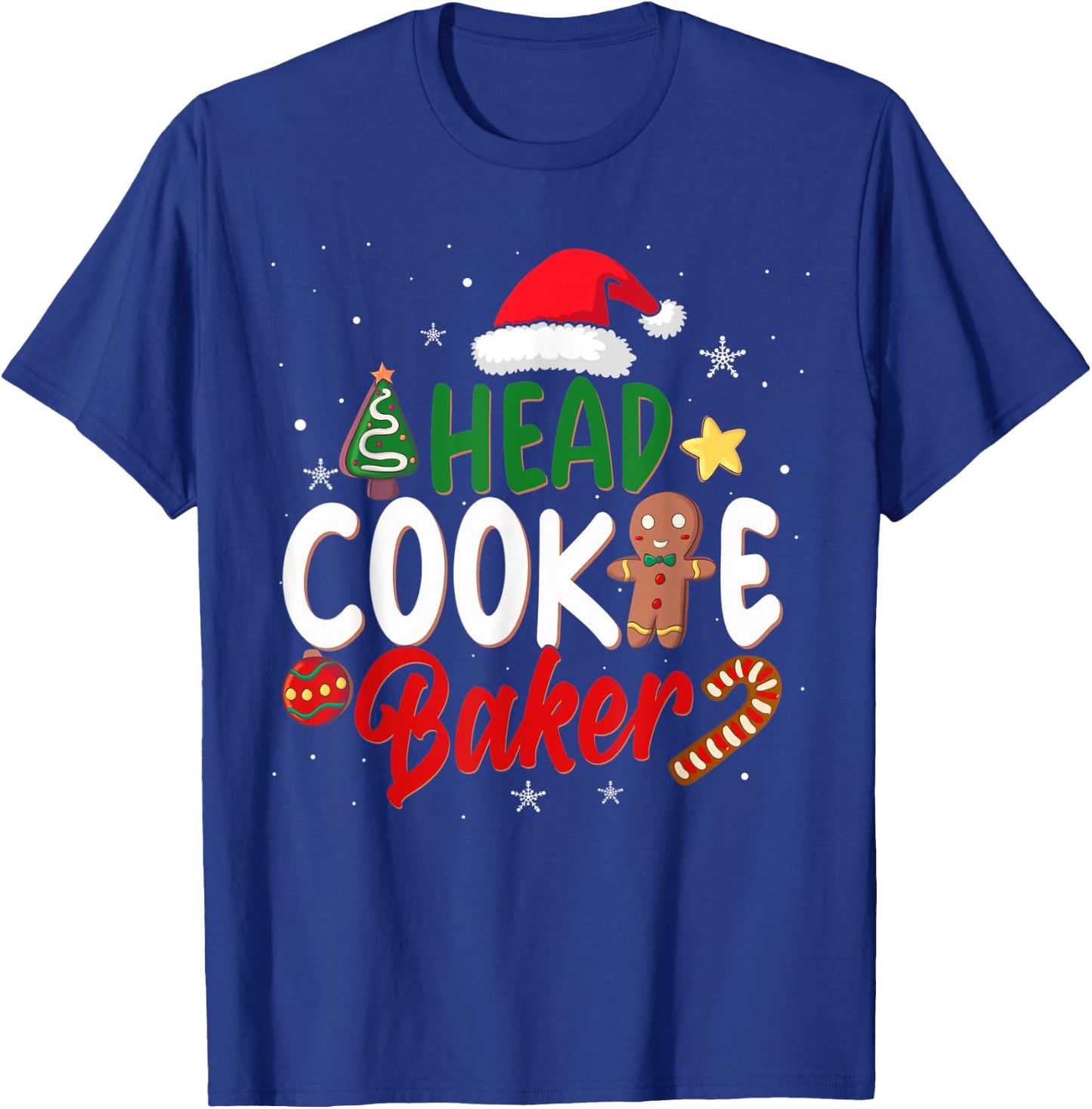 Head Cookie Baker Christmas Shirt Funny Baking Xmas T-Shirt - T-Shirt | Royal