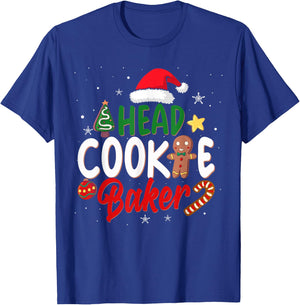Head Cookie Baker Christmas Shirt Funny Baking Xmas T-Shirt - T-Shirt | Royal