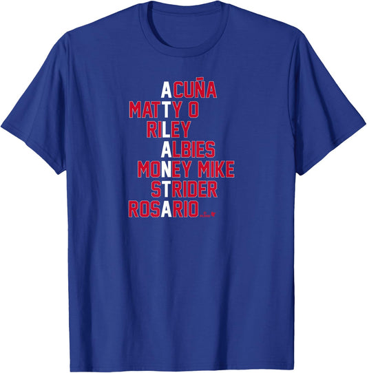 Atlanta Baseball Names - Atlanta Baseball T-Shirt - T-Shirt | Royal