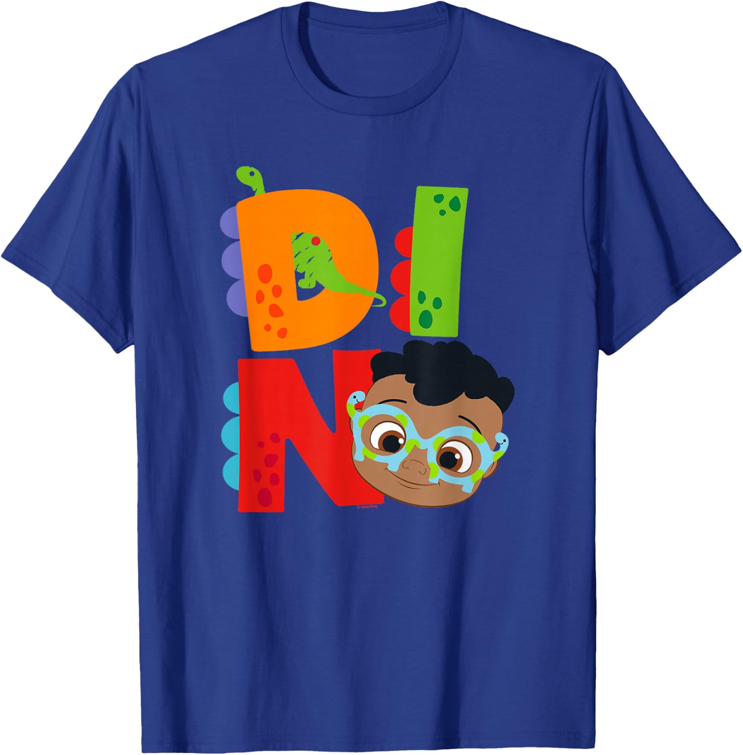 CoComelon Cody Dino Text Big Head Fill T-Shirt - T-Shirt | Royal