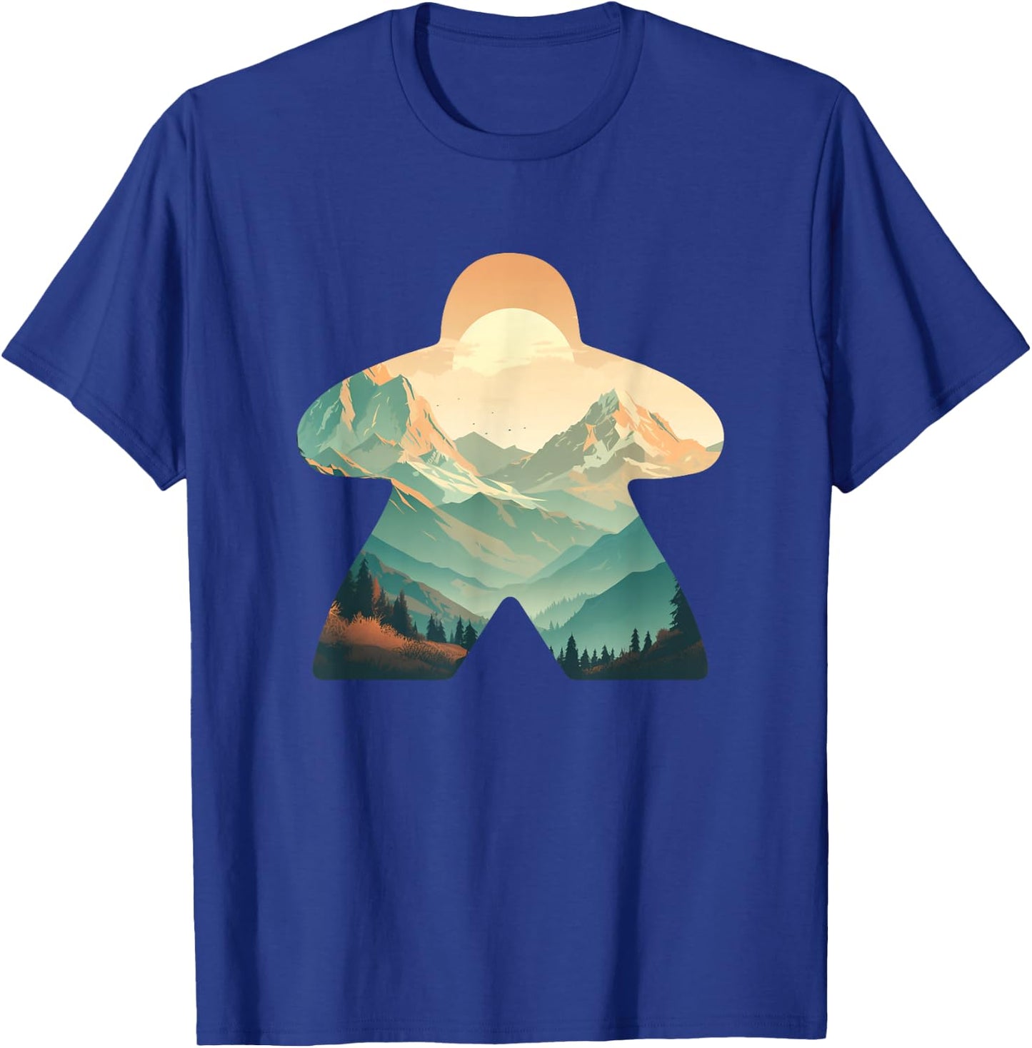 Meeple Nature Forest Adventure Tabletop Mountain Meeple T-Shirt - T-Shirt | Royal