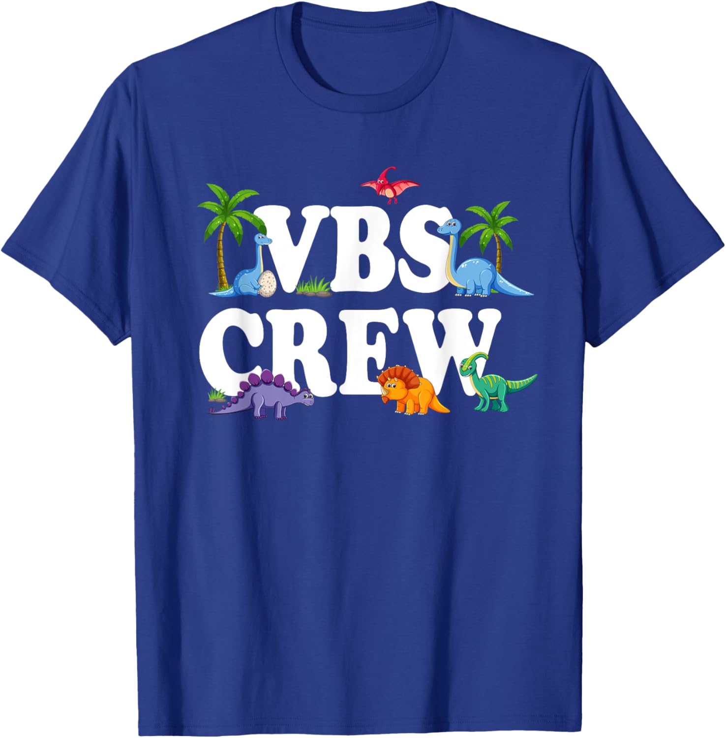VBS Crew 2025 Vacation Bible School Dinosaur T-Shirt - T-Shirt | Royal