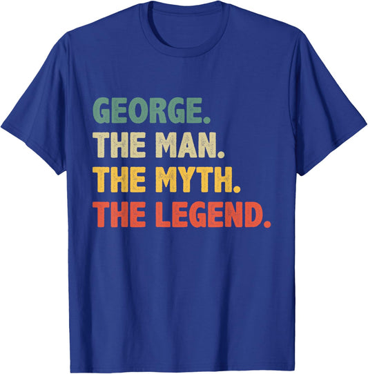 George The Man The Myth The Legend - Vintage Gift George T-Shirt - T-Shirt | Royal