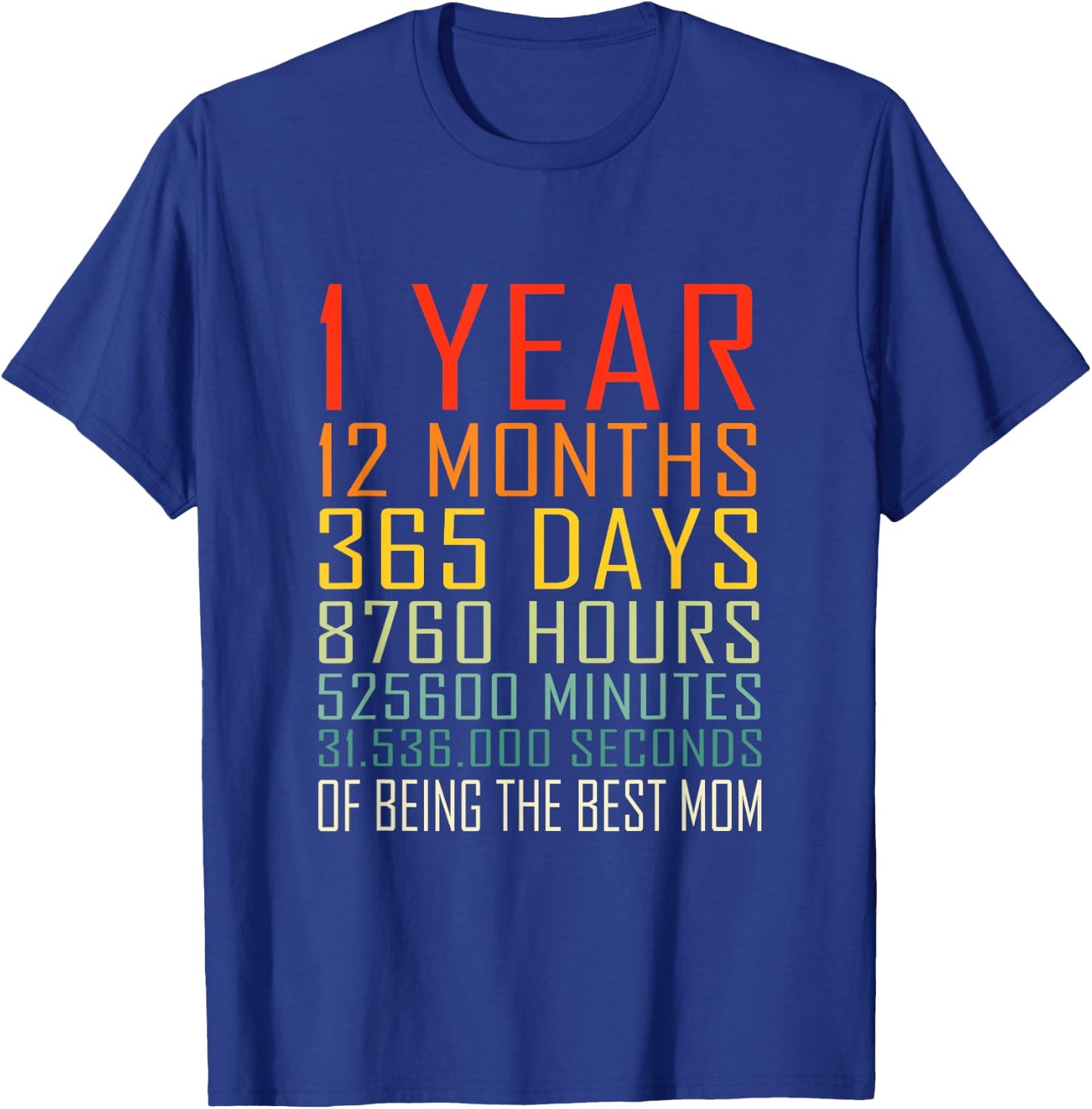 Vintage Being Mom 1 Year Anniversary Mom T-Shirt - T-Shirt | Royal