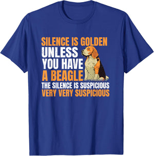 Beagle Small Scent Dog Hunting Pet Breeder Silence Is Golden T-Shirt - T-Shirt | Royal
